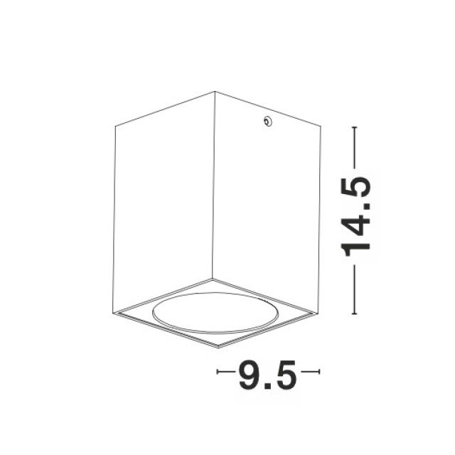Sandy Black Aluminium LED GU10 1x10 Watt IP20 220-240 Volt Bulb Excluded L: 9.5 W: 9.5 H: 14.5 cm