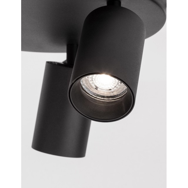 Sandy Black Aluminium LED GU10 3x10 Watt IP20 220-240 Volt Bulb Excluded D: 22 H 1: 9 H 2: 12.7 cm