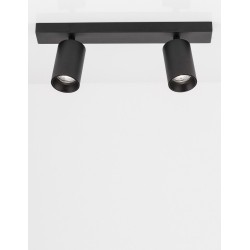 Sandy Black Aluminium LED GU10 2x10 Watt IP20 220-240 Volt Bulb Excluded D: 35 W: 6 H: 12.7 cm