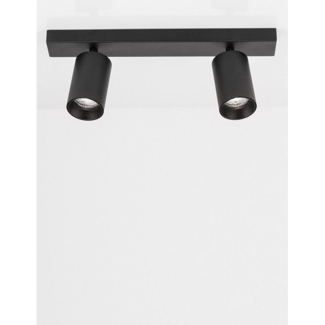 Sandy Black Aluminium LED GU10 2x10 Watt IP20 220-240 Volt Bulb Excluded D: 35 W: 6 H: 12.7 cm