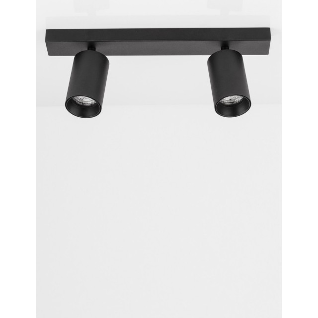 Sandy Black Aluminium LED GU10 2x10 Watt IP20 220-240 Volt Bulb Excluded D: 35 W: 6 H: 12.7 cm