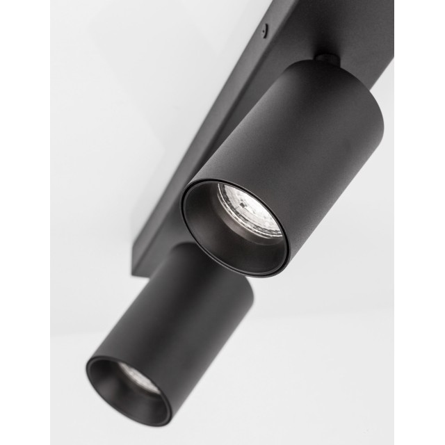 Sandy Black Aluminium LED GU10 2x10 Watt IP20 220-240 Volt Bulb Excluded D: 35 W: 6 H: 12.7 cm
