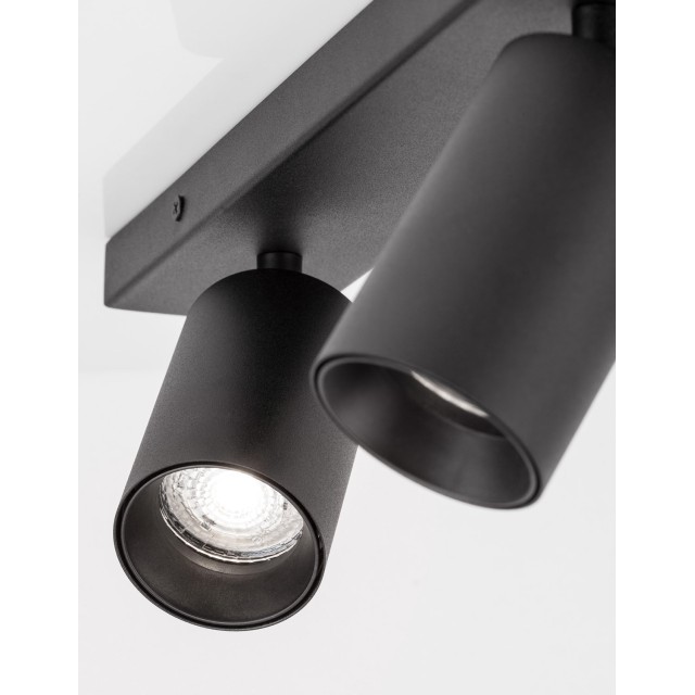 Sandy Black Aluminium LED GU10 2x10 Watt IP20 220-240 Volt Bulb Excluded D: 35 W: 6 H: 12.7 cm