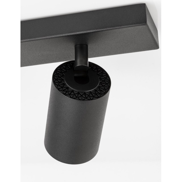 Sandy Black Aluminium LED GU10 2x10 Watt IP20 220-240 Volt Bulb Excluded D: 35 W: 6 H: 12.7 cm