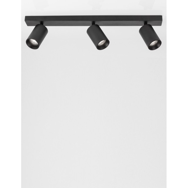 Sandy Black Aluminium LED GU10 3x10 Watt IP20 220-240 Volt Bulb Excluded D: 55 W: 6 H: 12.7 cm