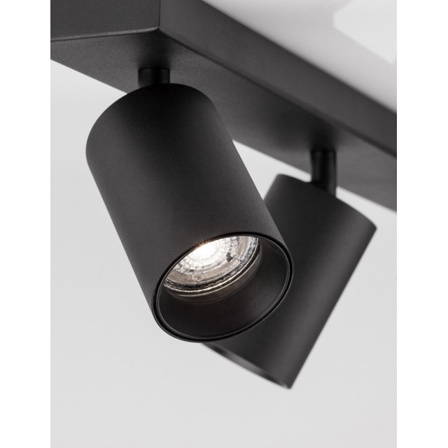 Sandy Black Aluminium LED GU10 3x10 Watt IP20 220-240 Volt Bulb Excluded D: 55 W: 6 H: 12.7 cm