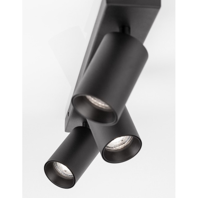 Sandy Black Aluminium LED GU10 3x10 Watt IP20 220-240 Volt Bulb Excluded D: 55 W: 6 H: 12.7 cm