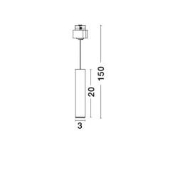 Satin Gold Aluminium 10W DC24V Cree D:3 H1:22 H2:150 720Lm 3000K IP20