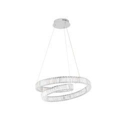 Chrome Metal & Crystal LED 50W 230 Volt 4070Lm 3500K IP20 Class I D: 60 H: 120 cm 9019720