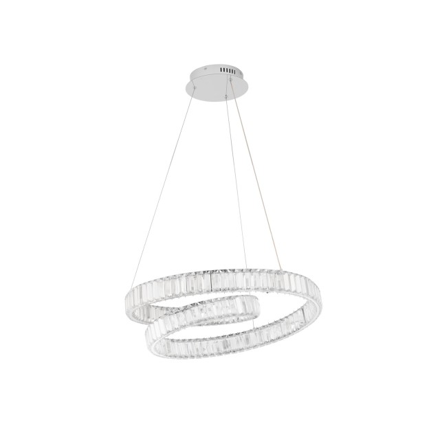 Chrome Metal & Crystal LED 50W 230 Volt 4070Lm 3500K IP20 Class I D: 60 H: 120 cm 9019720