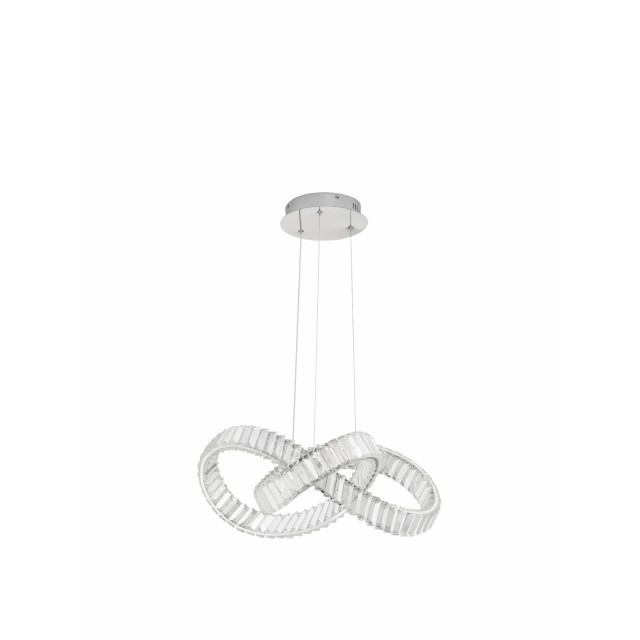 Chrome Metal & Crystal LED 50W 230 Volt 4075.27Lm 3500K IP20 Class I D: 60 H: 120 cm 9019723