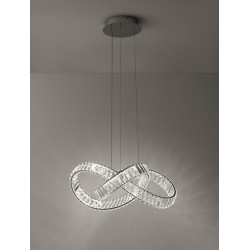 Chrome Metal & Crystal LED 50W 230 Volt 4075.27Lm 3500K IP20 Class I D: 60 H: 120 cm 9019723