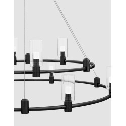 Magnetic Circular Structure Sandy Black Aluminium IP20 Included Driver 200 Watt AC220-240V Output 24V DC D1: 80 D2: 60 H: 150 cm