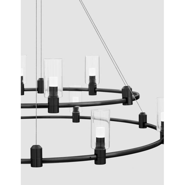 Magnetic Circular Structure Sandy Black Aluminium IP20 Included Driver 200 Watt AC220-240V Output 24V DC D1: 80 D2: 60 H: 150 cm