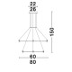 Magnetic Circular Structure Sandy Black Aluminium IP20 Included Driver 200 Watt AC220-240V Output 24V DC D1: 80 D2: 60 H: 150 cm