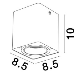 Sandy Black Aluminium LED GU10 1x10 Watt IP20 AC220-240 Volt L: 8.5 W: 8.5 H: 10 cm