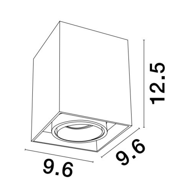 Sandy Black Aluminium LED GU10 1x10 Watt IP20 AC220-240 Volt L: 9.6 W: 9.6 H: 12.5 cm