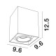 Sandy Black Aluminium LED GU10 1x10 Watt IP20 AC220-240 Volt L: 9.6 W: 9.6 H: 12.5 cm