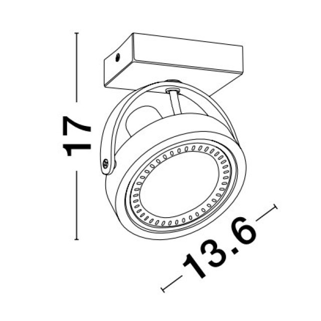 Sandy Black Aluminium LED AR111 35 Watt IP20 W: 13.6 L: 9 H: 17 cm