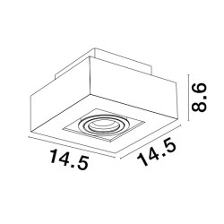 Sandy Black Aluminium LED GU10 1x10 Watt IP20 100-260 Volt Bulb Excluded L: 14.5 W: 14.5 H: 8.6 cm