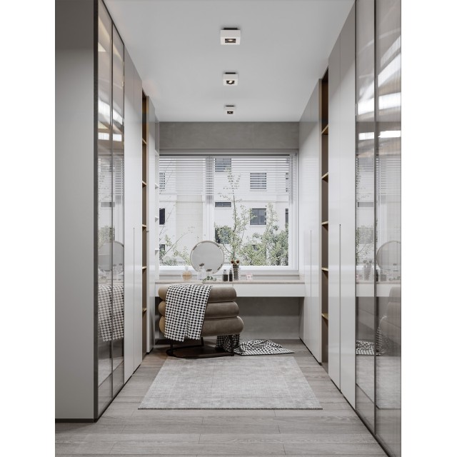 Sandy White Aluminium LED GU10 1x10 Watt IP20 100-260 Volt Bulb Excluded L: 14.5 W: 14.5 H: 8.6 cm