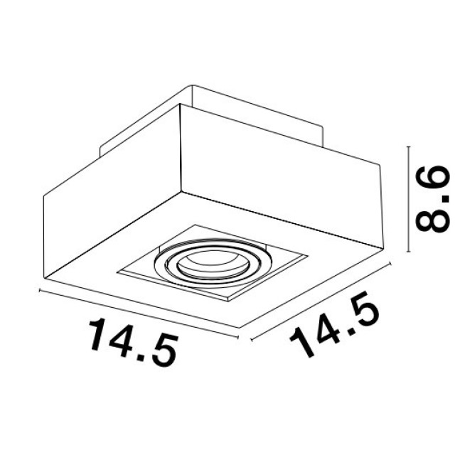 Sandy White Aluminium LED GU10 1x10 Watt IP20 100-260 Volt Bulb Excluded L: 14.5 W: 14.5 H: 8.6 cm