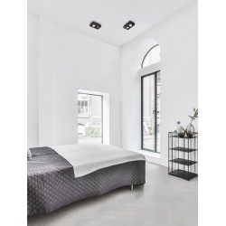 Sandy Black Aluminium LED GU10 2x10 Watt IP20 100-260 Volt Bulb Excluded L: 25 W: 14.5 H8.6 cm