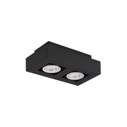 Sandy Black Aluminium LED GU10 2x10 Watt IP20 100-260 Volt Bulb Excluded L: 25 W: 14.5 H8.6 cm