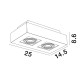 Sandy Black Aluminium LED GU10 2x10 Watt IP20 100-260 Volt Bulb Excluded L: 25 W: 14.5 H8.6 cm