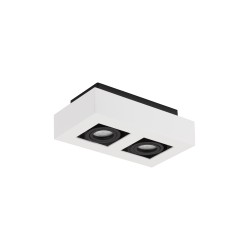 Sandy White Aluminium LED GU10 2x10 Watt IP20 100-260 Volt Bulb Excluded L: 25 W: 14.5 H8.6 cm