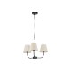 Black Metal & Cream Fabric Shade LED E27 3x12 Watt 230 VoltIP20 Bulb ExcludedD: 52 H1: 38 H2: 98 cm Adjustable Height