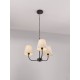 Black Metal & Cream Fabric Shade LED E27 3x12 Watt 230 VoltIP20 Bulb ExcludedD: 52 H1: 38 H2: 98 cm Adjustable Height