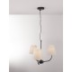 Black Metal & Cream Fabric Shade LED E27 3x12 Watt 230 VoltIP20 Bulb ExcludedD: 52 H1: 38 H2: 98 cm Adjustable Height