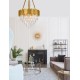 Gold Metal & Crystal LED LED E14 12x5 Watt 230 Volt IP20 Bulb Excluded D: 73 H1: 50 H2: 120 cm  9050110