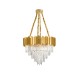 Gold Metal & Crystal LED LED E14 12x5 Watt 230 Volt IP20 Bulb Excluded D: 73 H1: 50 H2: 120 cm  9050110