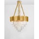 Gold Metal & Crystal LED LED E14 12x5 Watt 230 Volt IP20 Bulb Excluded D: 73 H1: 50 H2: 120 cm  9050110
