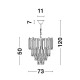 Gold Metal & Crystal LED LED E14 12x5 Watt 230 Volt IP20 Bulb Excluded D: 73 H1: 50 H2: 120 cm  9050110