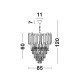 Gold Metal & Crystal LED LED E14 20x5 Watt 230 Volt IP20 Bulb Excluded D: 85 H1: 60 H2: 120 cm 9050120
