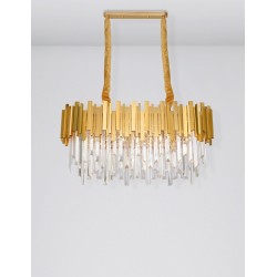 Gold Metal & Crystal LED LED E14 8x5 Watt 230 Volt IP20 Bulb Excluded L: 80 W: 30 H: 120 cm 9050130