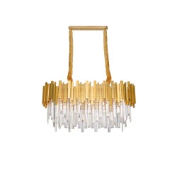 Gold Metal & Crystal LED LED E14 8x5 Watt 230 Volt IP20 Bulb Excluded L: 80 W: 30 H: 120 cm 9050130