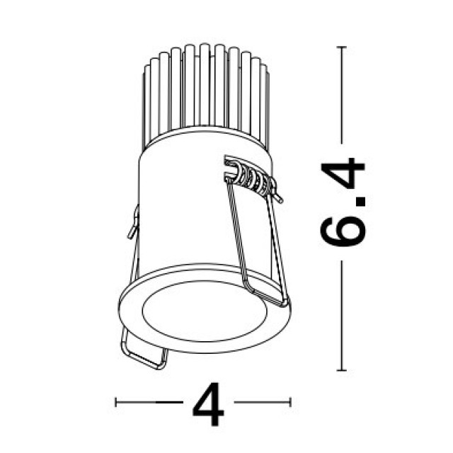 Black Aluminium 5W D:4 H:6.4 350Lm 3000K IP20