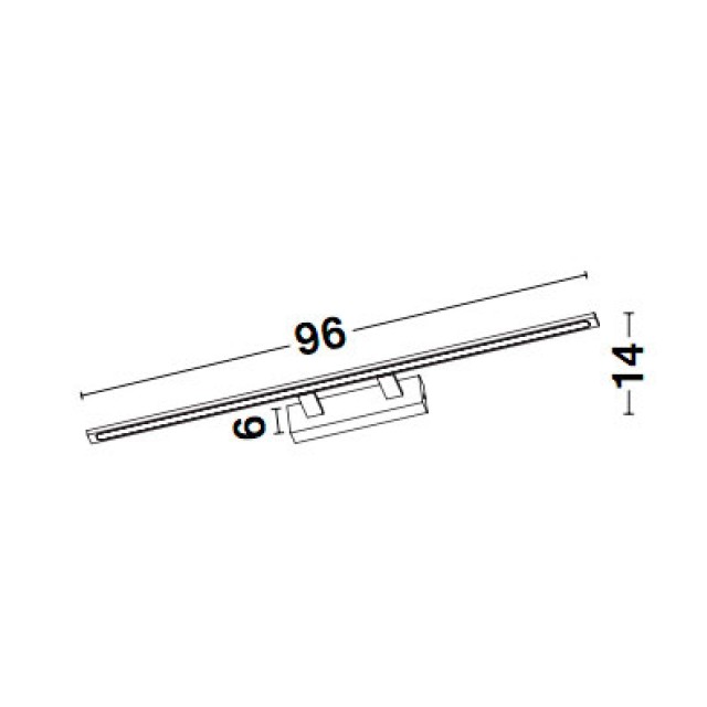 Sandy White Aluminum & Acrylic LED 30 Watt 230 Volt 2422Lm 3000 IP44 L: 96 W: 14 H: 6 cm 9053301