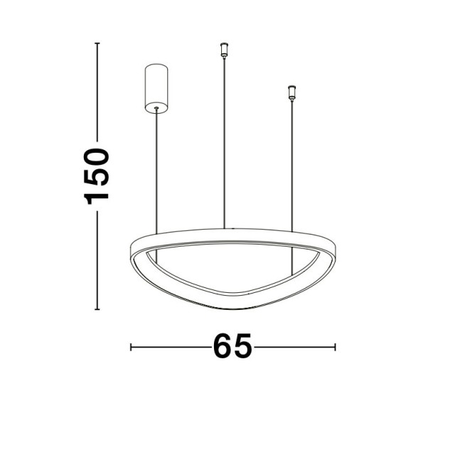 Dimmable Sandy White Aluminium &Acrylic LED 48 Watt 230 Volt 2400Lm 3000 IP20 D: 65 H: 150 cm 9053551