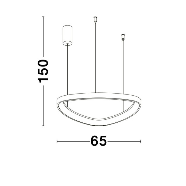 Dimmable Coffee Brown Aluminium &Acrylic LED 48 Watt 230 Volt 2400Lm 3000 IP20 D: 65 H: 150 cm 9053553