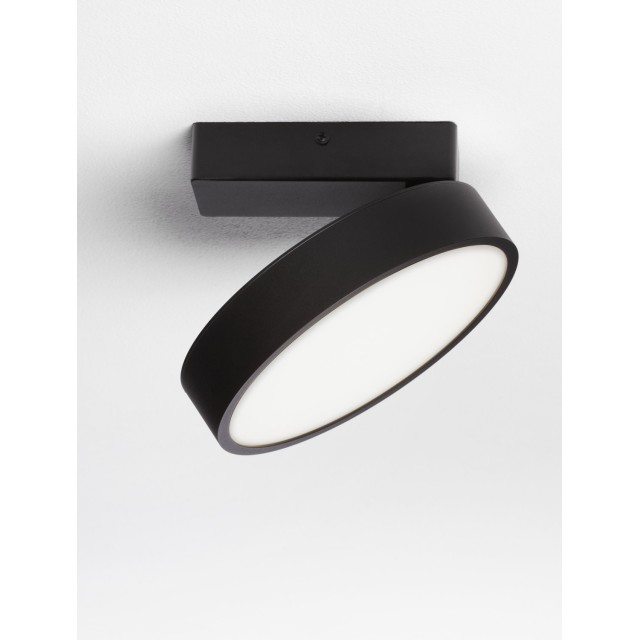 Sandy Black Aluminium & Acrylic LED 20W AC220-240V IP20 Philips TUV driver 1657Lm Beam: 120o CRI>80 D: 20 H:9.5 cm 2700-6000K CCT