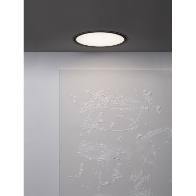 Sandy Black Aluminium & Acrylic LED 24W AC220-240V IP20 Eaglerise TUV driver 2341Lm Beam: 120o CRI>80 D: 40 H:12.5 cm Cut Out: 42 cm 2700-6000K CCT