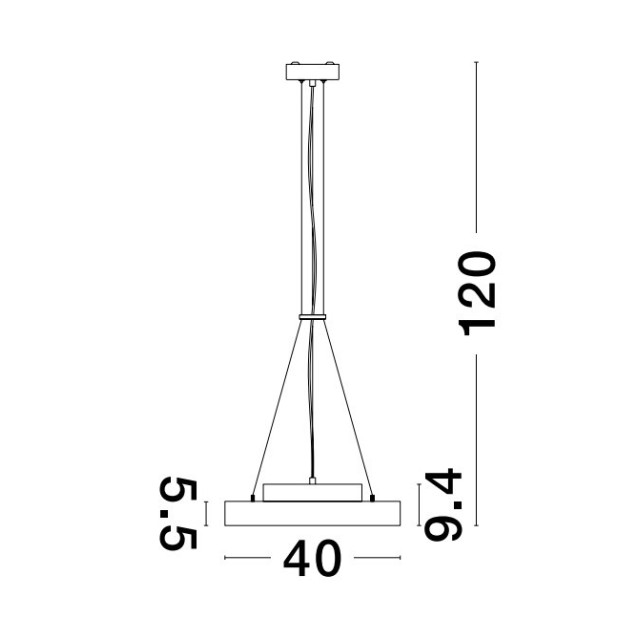 Sandy Black Aluminium & Acrylic LED 24W AC220-240V IP20 2341Lm CRI>80 Beam Angle: 120o D: 40 H1:5.5 H2:120 cm 2700-6000K CCT