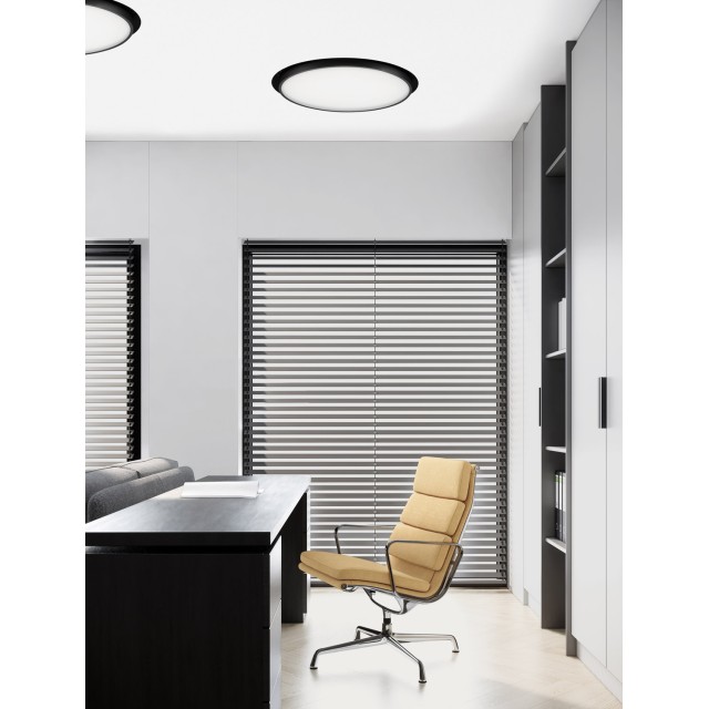 Sandy Black Aluminium & Acrylic LED 24W AC220-240V IP20 Eaglerise TUV driver 2341Lm Beam: 120o CRI>80 D: 40 H:12 cm Cut Out: 47.5 cm 2700-6000K CCT
