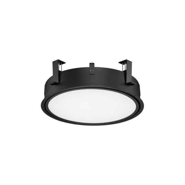 Sandy Black Aluminium & Acrylic LED 24W AC220-240V IP20 Eaglerise TUV driver 2341Lm Beam: 120o CRI>80 D: 40 H:12.5 cm Cut Out: 42 cm 3000K Dimmable