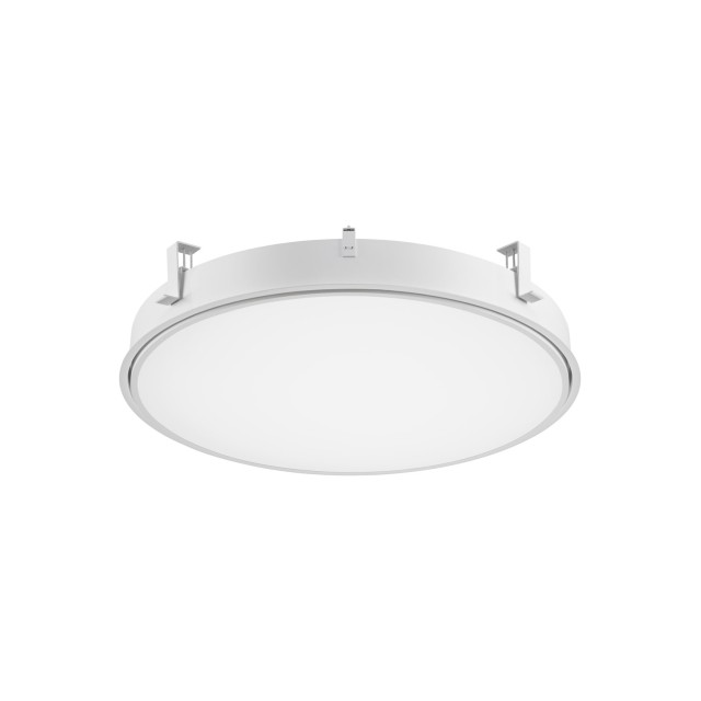 Sandy White Aluminium & Acrylic LED 80W AC220-240V IP20 Eaglerise TUV driver 9049Lm Beam: 120o CRI>80 D: 80 H:12.5 cm Cut Out: 83 cm 3000K Dimmable